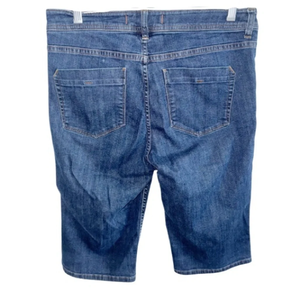 Tommy Bahama Bermuda Dark Blue Denim Shorts Sz 10 TW8594 14” Inseam Classic Fit